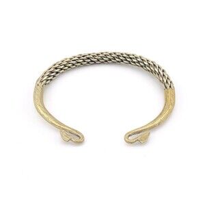 Hill Tribe Woven Metal Torque Bracelet Vintage Braided Cuff Adjustable